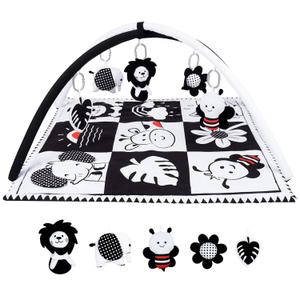 Lovvie & Joy Baby Play Activity Gym Tummy Time Mat for Infant,Baby Gyms & Playmats for Babies 0 to 3 6 9 12 Months with 5 Toys for Early Sensory Exploration and Motor Skill Development (L0614463)