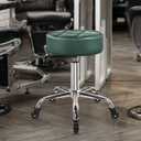 KKTONER Fashion Nine-Grid Salon Stool with Wheels 4.3-inch Thick Cushion Height Adjustable Swivel Stool Chair Smooth Gliding for Tattoo Facial Massage Spa (Vintage Green)
