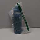 Insulated Water Bottle with Silicone Boot (36hrs Cold/18hrs Hot) - DIY Stickers, Leakproof, BPA Free, 24 oz [2-IN-1 LID] (Cyan)