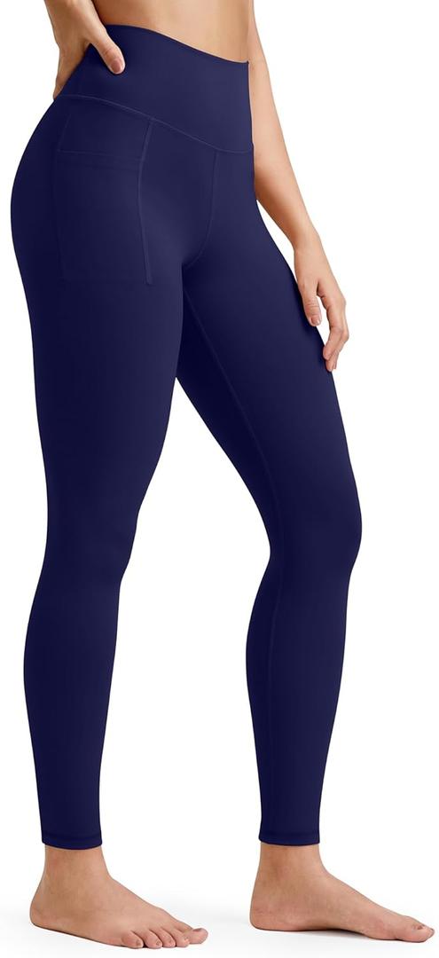 G4Free BareFeel High Waisted Classic/Seamless Lounge Leggings Soft Workout Yoga Pants for Women with Pockets 20"/25"/27"/29" (Large, Royal Blue)