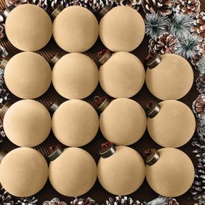 Liliful 15 Pcs Velvet Christmas Balls Bulk Flocked Christmas Tree Ball Ornaments Plastic Xmas Decorative Hanging Ornaments(Brown, Green, Beige,3.15 Inch)