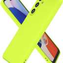 oakxco for Samsung Galaxy A14 5G Case Silicone, Ultra Slim Thin Phone Case for Women Girls, Plain Solid Color Minimalist Aesthetic Cute Girly Design, Soft Rubber Gel TPU with Camera Cover, Neon Green