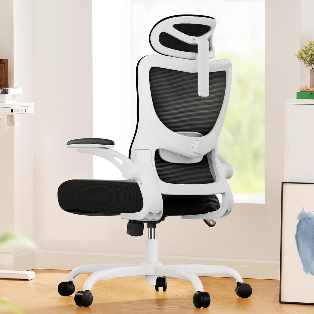 Marsail Ergonomic Office Chair: Office Desk Chair with High Back Mesh and Adjustable Lumbar Support Rolling Work Swivel Task Chairs with Wheel 3D Armrests and Headrest, 46.06 Inches X 23.62 Inches X 22.83 Inches