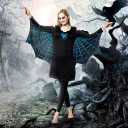 ReneeCho Bat Costume Women Halloween Spider Web Black Blue Wings Dress Tunic Party Dresses (Black, XL)