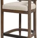 Jennifer Taylor Home Americana 26" Cane Back Counter-Height Bar Stool, Taupe Beige Textured Weave