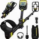 LOLARAN Metal Detector for Adults Professional, Up to 20 Hours of Extended Runtime, Adjustable Retractable Foldable Metal Detector Waterproof High Accuracy Gold Detector, Backlit LCD Display