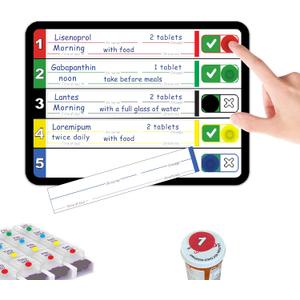Daily Medication Reminder Board, Medication Tracker for Seniors, Color-Coded Cards, Easy-to-Read Visual Organizer for Home