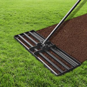 Clearance Lawn Leveling Rake 30 x 10 Inches for Gardening, Garden Rake for Lawn Heavy Duty with 78 Inches Handle, Lawn Leveling Tool for Yard, Backyard, Garden, Golf Couse, Farm, Pasture