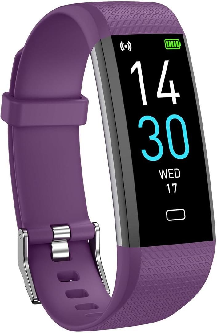 Fitness Tracker with Heart Rate Blood Oxygen Monitor, Activity Tracker Sleep Monitor Health Tracker, Smart Watch Pedometer Step Calories Counter, Fitness Watches for Men Women (Purple)