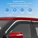 Sze Rain Guards Compatible with Chevy Blazer 2019-2026 Side Window Deflectors Anti-Rain Window Visors with Tape 304 Stainless Steel TrimNoise Reduction & All-Weather Protection Outside Channel-4pcs