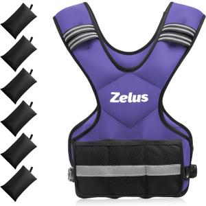 ZELUS Weighted Vest for Men and Women | 20-32lb Vest with 6 Ironsand Weights for Home Workouts | Adjustable Body Weight Vest Exercise Set for Cardio and Strength Training