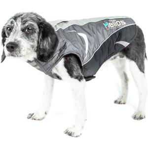 DOGHELIOS 'Altitude-Mountaineer' Wrap-Velcro Protective Waterproof Pet Dog Coat Jacket w/ Blackshark Technology, Large, Black, Grey (Large, Black, Grey)