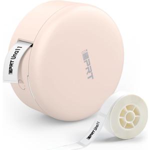 iDPRT Bluetooth Label Maker with Tape, Portable Thermal Label Printer for 12-15mm Tape, Handheld Label Maker for Phone Pad, Multiple Templates Font Icon for Home/ Organization/ Office Labeling, Pink