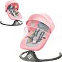 Electric Baby Swing for Infants,Multifunctional 3-in-1 Rocker,5-Speed Adjustable,Remote Control,10 Melodies,5-Point Harness,for Infants Up to 30 lbs, Up to 12 Months Easy Assembly (Pink)
