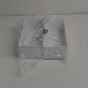 AuldHome Design Umbrella Planter for Patio Table (White Square), w/Umbrella Hole, Enamelware Rectangular Planter Pots