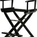Casual Home 24" Director's Chair Black Frame-with Black Canvas, Counter Height