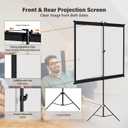 Projector Screen with Tripod Stand, Indoor Movie Screen, 80 in Portable Projection Screen, 16:9, 4K Display Washable Mobile Polyester Fabric Projector Screen for Backyard, Home Theater