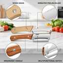 4-Piece Stainless Steel Set with Wood Handle for Efficient Food PreparationMultifunctional Vegetable Peeler, Zero Snag Wooden Peeler, Zero Snag Wooden Kitchen Tool