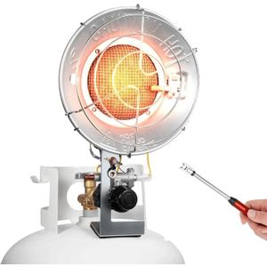 GasBRUH Single Tank Top Propane Radiant Heater With Windproof Lighter,18,000 BTU Propane Portable Heater with 3 Heating Modes, Tip-over Switch and Shut-off Valve for RV,Backyard, Patio,Camping