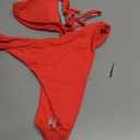 Aqua Eve Women Two Piece Bikini High Cut Swimsuit Triangle Bathing Suit Cheeky Bikini Set (Red, M)