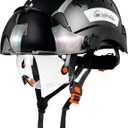 SAFEBUILDER Construction Safety Helmet with Build-in Visor ABS Hard Hat with Visor Adjustable Ventilation Hardhats Work Head Protection ANSI/ISEA Z89.1, 20.87-24.8 inch