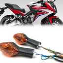2Pcs Motorcycle Turn Signals Indicator Light Compatible with Honda NC700 NC750 CTX700 CBR500 CBR650 MSX125 CMX300 CB400F 650F CBR650F CRF250L Motorcycle Winker Indicator (Amber)