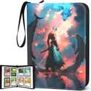 400 Pockets Zoro Card Binder for One Piece Zoro Cards,Portable Waterproof Card Storage Book with Removable Sleeves, Children Gifts for Anime, Sword and TCG Card, Luffy-Style 6, WEST010