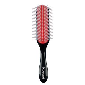 Classic Styling Curly Hair Brush. 9 Row Black Brush for Detangling, Separating, Shaping. For Women and Men Wet or Dry Hair.