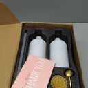 [Luxury] Kitchen Soap Dispenser Set - 16OZ White Glass Bottle, Stainless Steel Pump, Instant Dry Tray, Waterproof Labels, Non-Slip Silicone Pad, and Dish Brush | Upgrade for Your Kitchen and Bathroom