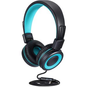 M3 Kids Headphones with Microphone Lightweight Foldable Adjustable Stereo Bass On-Ear Headphones with 1.3 M Tangle-Free Cord for smartphons Tablets MP3/4 with 3.5mm Jack Device(Black)