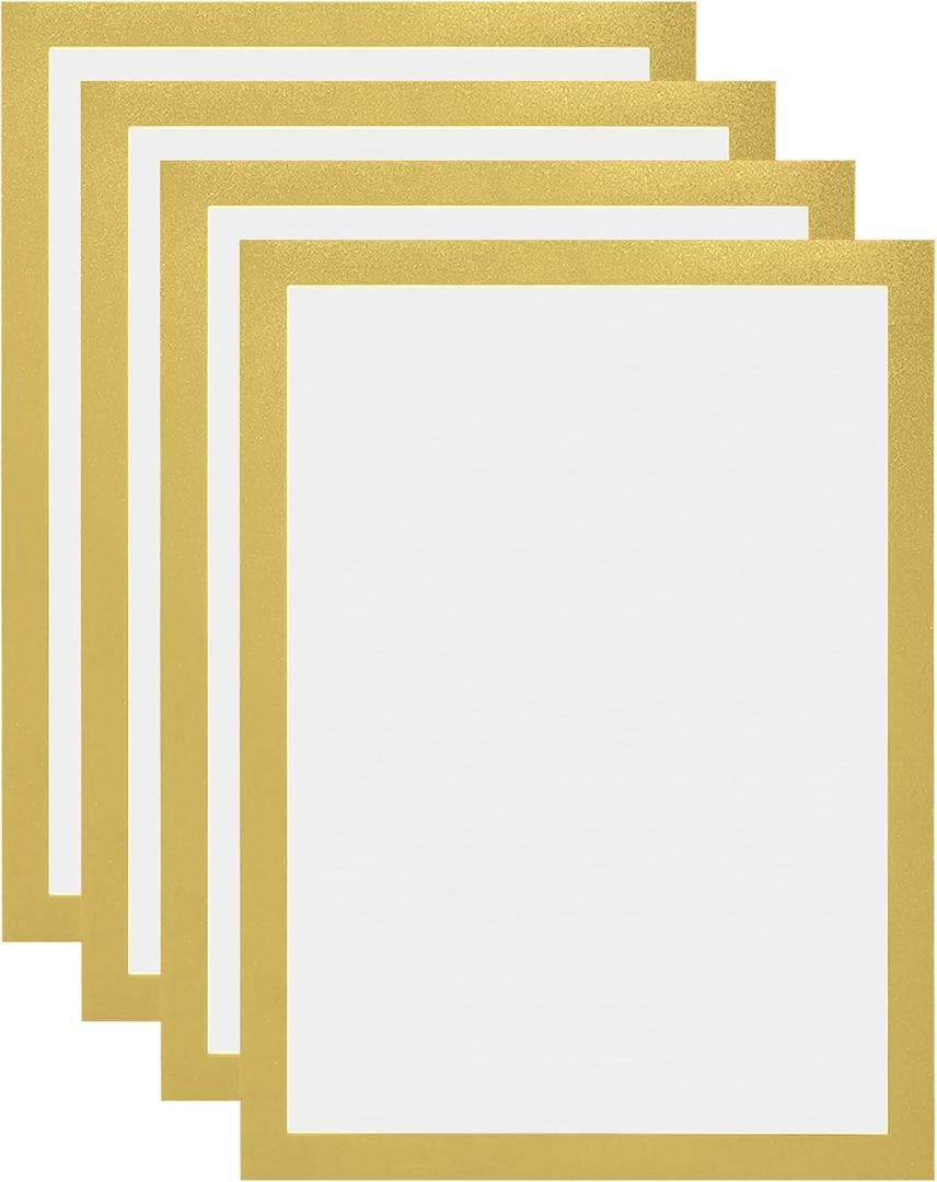 Self-Adhesive A4 Magnetic Document Holder, 8.5 X 11 Sign Holder, 4-Pack (Yellow)