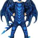 Morph Blue Dragon Costume for Kids, Dragon Wing Costume for Boys, Halloween Dress-Up, Fun Dragon Outfit (Large)