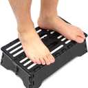 Portable Folding Step Stool 5 Inch, Lightweight Plastic Short Stool Sturdy and Safe, Half Step Height Boost for Seniors and Kids, One Flip Low Step Riser with Handle