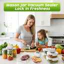 Mason Jar Vacuum Sealer, Food Saver Vacuum Sealer Machine(Lids Included) for Wide, Regular Mouth Mason Jars, Portable Automatic Canning Machine For Kitchen Food Storage(White)