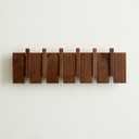 Wood Coat Rack Wall Mount, Coat Hooks Hanger Wall Mounted, Heavy Duty Wall Coat Rack with 6 Hooks for Hanging Coats/Keys/Hats/Robe&Towels/Plants/Bags, Walnut