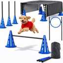 Dog Agility Course Backyard Set Complete Dog Agility Equipment with Cones, Carry Bag, Tunnels for Dogs, Jump Ring - Pet Training Playground, Dogs Obstacle Course Backyard for Indoor Outdoor