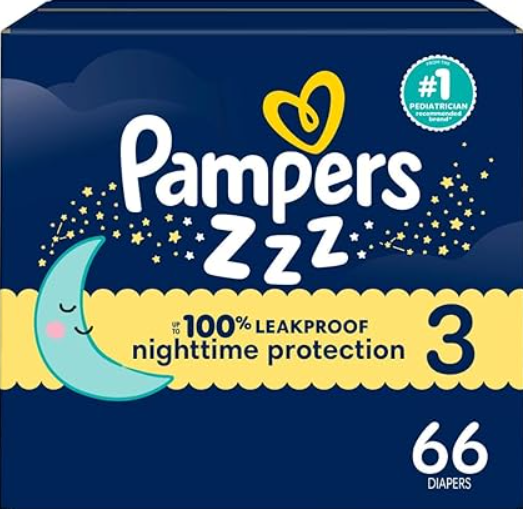 Pampers Overnight Diapers - Swaddlers Overnights - Size 7, 36 Count, Disposable Baby Diaper, Night Time Leak and Skin Protection
