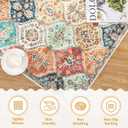ROYHOME 8x10 Area Rug Moroccan Trellis Machine Washable Rug Vintage Medallion Distressed Indoor Accent Rug Stain Resistant Non-Slip Floor Cover Carpet for Living Room Bedroom, Cream