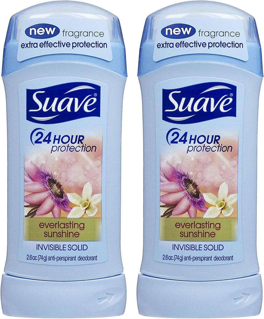 Suave Invisible Solid Antiperspirant Deodorant, Everlasting Sunshine - 2.6 oz - 2 pk (5.2 Ounce (Pack of 1))