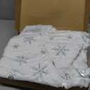 72 Inch Christmas Tree Skirt, Faux Fur Extra Large White Tree Skirt for 6 to 15 ft Xmas Tree, Plush Soft Thickened Mat with Silver Sequin Snowflake for Xmas Tree Decor Reusable Christmas Decorations