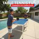 GoSports Mid-Size Table Tennis Game Set - Red or Blue - Indoor/Outdoor Portable Table Tennis Game with Net, 2 Table Tennis Paddles and 4 Balls