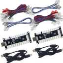 SJ@JX 2-Player LED USB Encoder to Arcade Joystick and LED Arcade Buttons for PC, MAME and Raspberry Pi (happ)