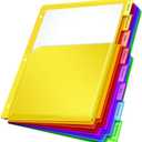 Oxford Expanding Plastic Binder Dividers, Divider for 3 Ring Binder, Flexible Front Expanding Pockets, 8 Tab, Insertable Multicolor Tabs, Letter Size, 3 Sets (89605)