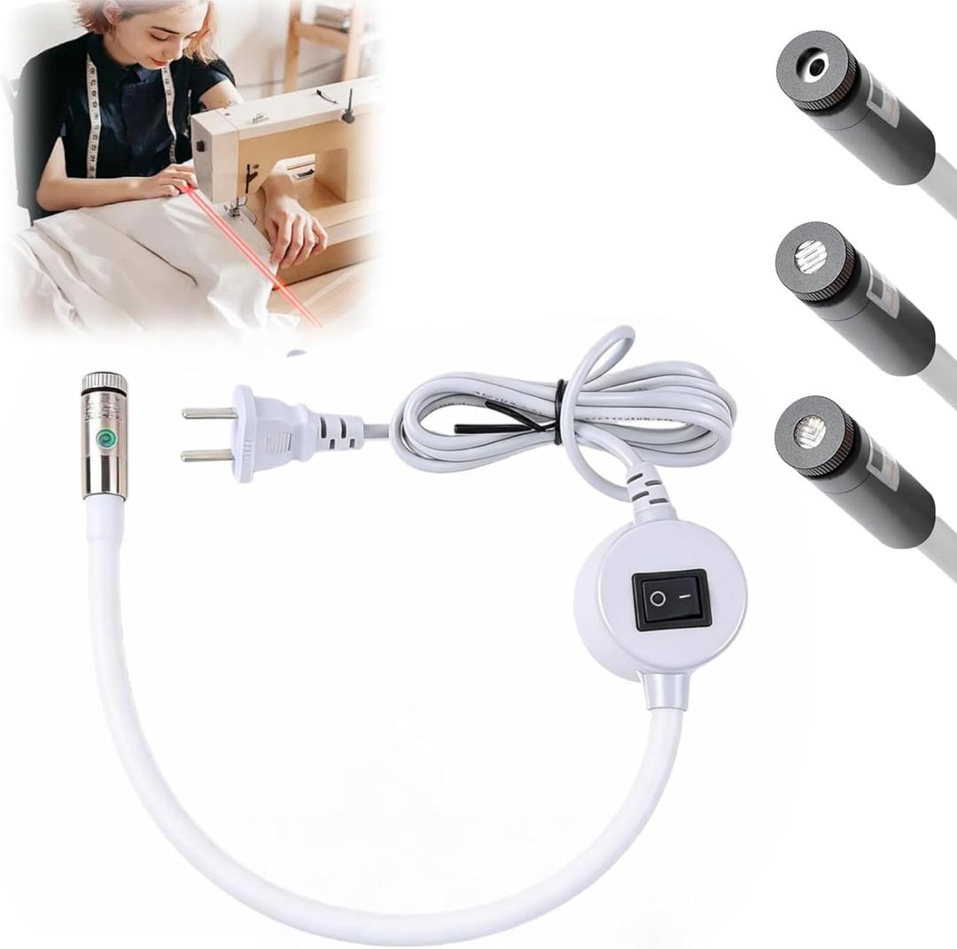 Magnetic Positioning Quilting Light for Sewing Machine, Sewing Light Guide for Straight Stitching, Crosshairs and Dot Illumination Heads, Hands-Free Precision Sewing & Quilting Aid Tool