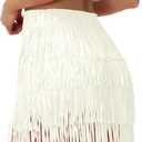 Fringe Skirt Women High Waist Mini Stretchy Pencil Cowgirl Concert Party Club Rave Festival Western Dance