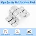 Yaocom 100 Pcs 3/4 Inch Pipe Strap 304 Stainless Steel Conduit Clamp Reinforced Rigid 2 Hole U Bracket for Pipe Fixing on Various Surfaces