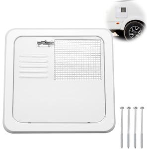 Dreyoo RV Water Heater Replacement Access Door, Compatible with Suburban 4 & 6 Gallon Water Heaters, Direct Fit Flush Mount RV Heater Cover, Polar White, Includes 4 Long Mounting Screws (6255APW)