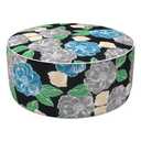 LVTXIII Inflatable Stool Ottoman Footrest with Handle, Decorative Fade-Resistant Foot Stool, Indoor or Outdoor Pouf for Home Garden and Camping Use, 21x21x9, Peony Garden