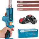 Seesii Belt Sander 1/2" x 18", 6 Speeds Max 1700 FT/Min, with 2 * 2.0Ah Battery, Charger, Hand Held Belt Sander for Metal Working, Wood, Plastic, Auto Grinding (Classic Kit)