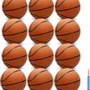 12 Pack 29.5" Official Size 7 Basketball Balls Inflatable with Pump for Men for Outdoor, Indoor or Training Men's Adult Basketball (Orange)